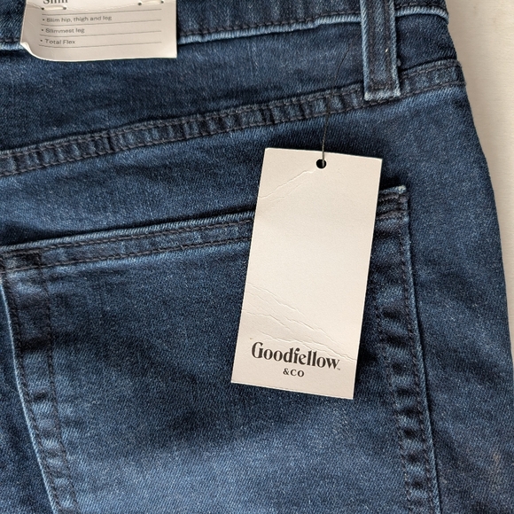 NWT Goodfellow & Co. Slim Total Flex Denim Jeans W36 x L32 Dark Wash Blue - Picture 7 of 15